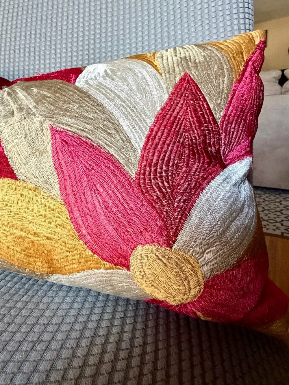 Bright Floral Throw Pillow